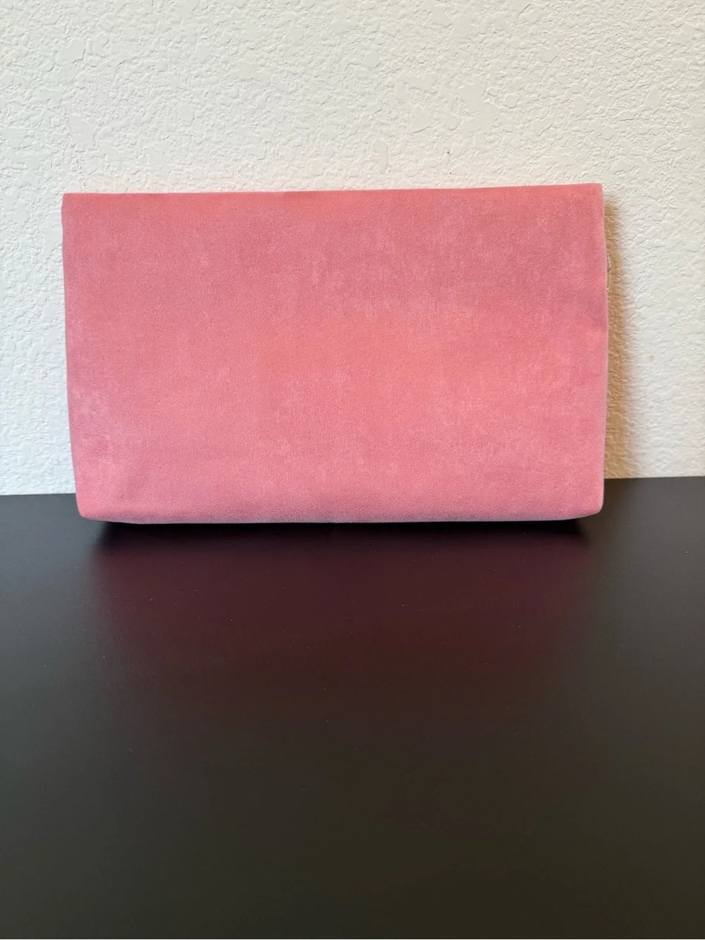 Dior Pink Suede Zip Pouch with Gloss Logo